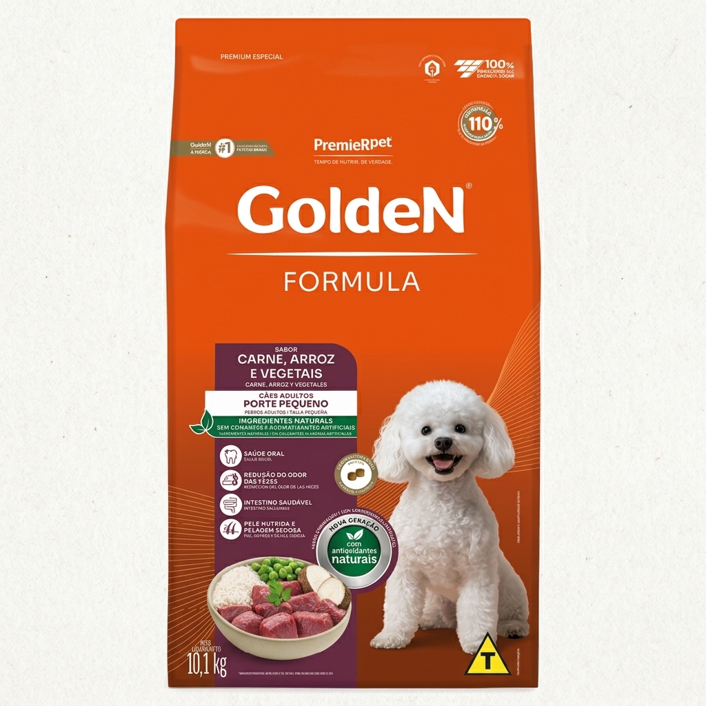 GoldeN® Formula Cães Adultos Porte Pequeno Carne e Arroz 10KG